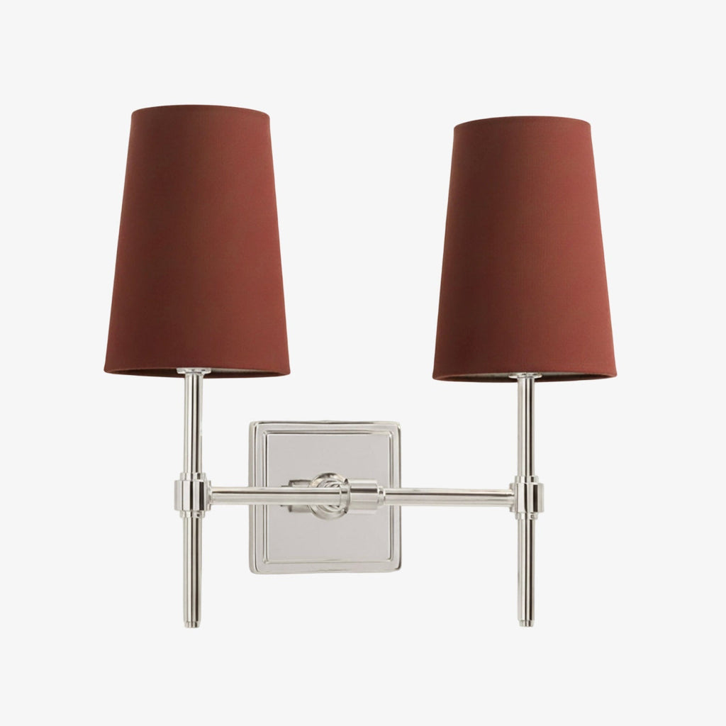 Wandleuchte mit Leinen-Schirm - Retro Metallwandleuchte für Schlafzimmer und Flur - Lamylie