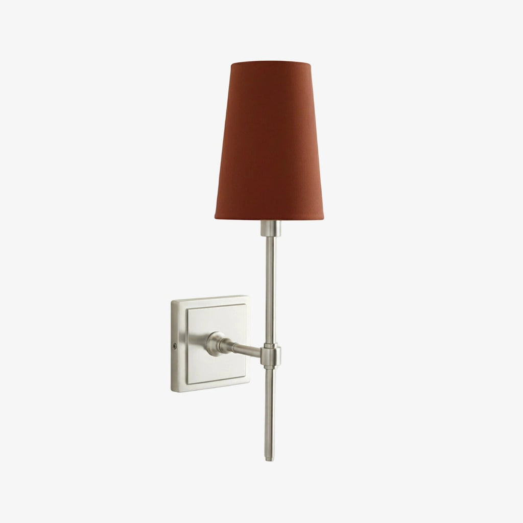 Wandleuchte mit Leinen-Schirm - Retro Metallwandleuchte für Schlafzimmer und Flur - Lamylie