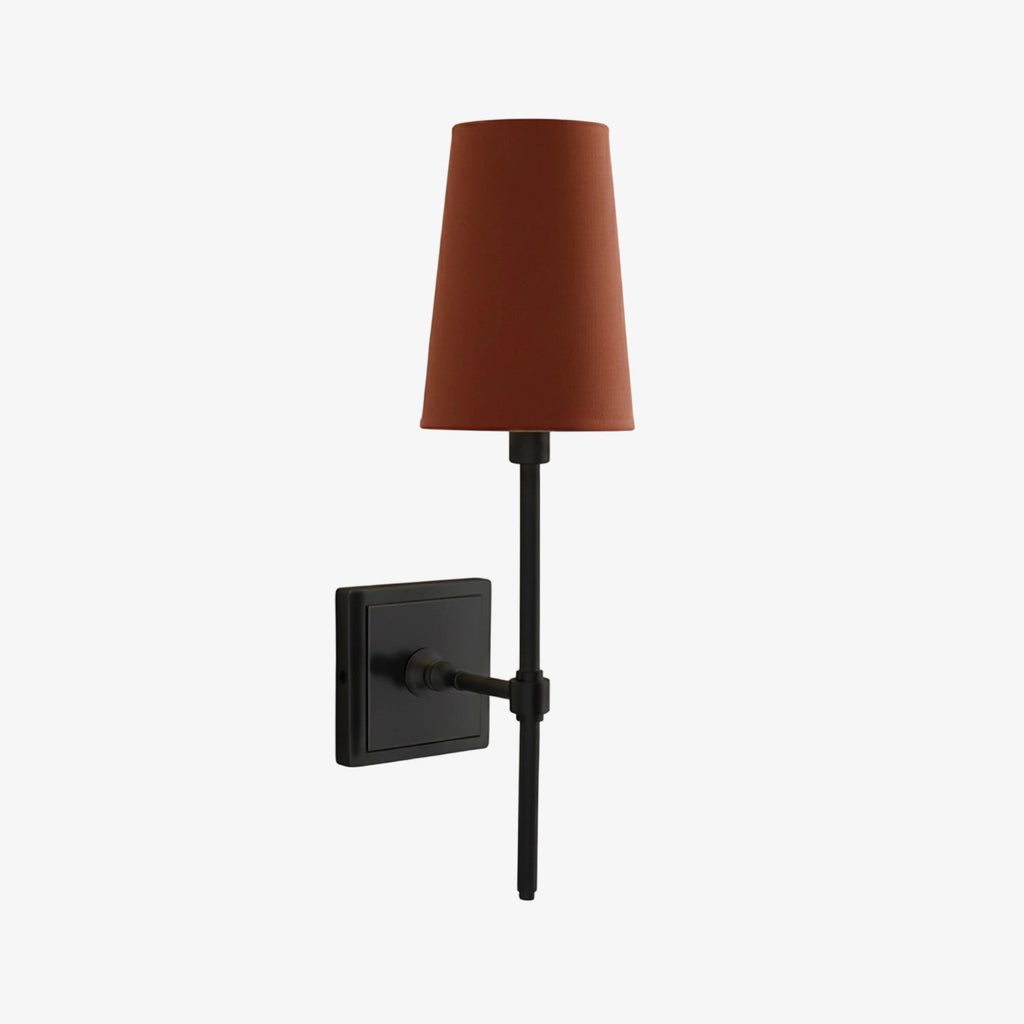 Wandleuchte mit Leinen-Schirm - Retro Metallwandleuchte für Schlafzimmer und Flur - Lamylie