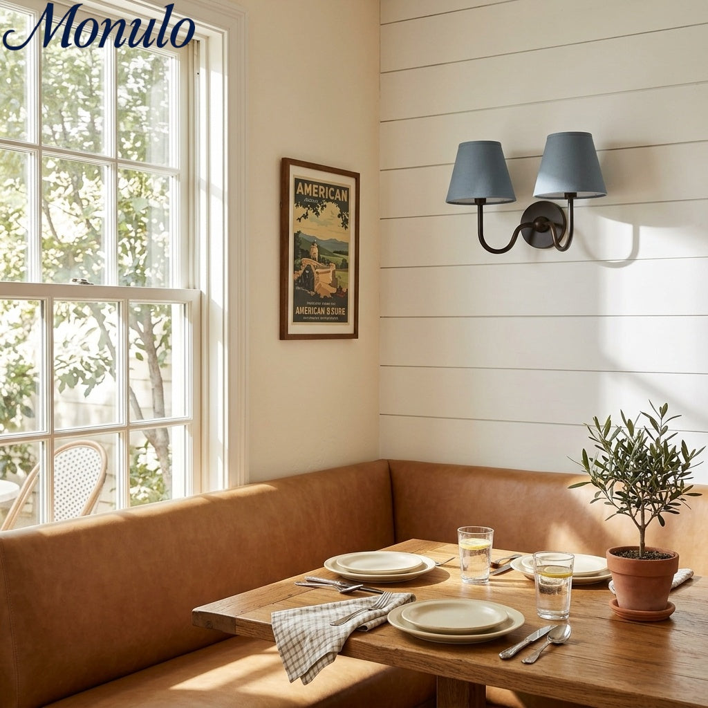 Wall Lamp with Pleated Fabric Shade | Classic Lighting for Bedroom and Living Room - Lamylie