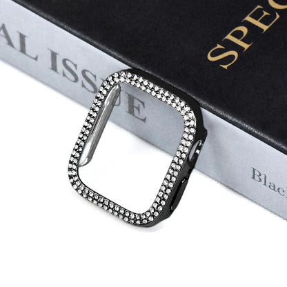 LumaGleam-etui til Apple Watch — herdet glassbeskyttelse med rhinsteinskant