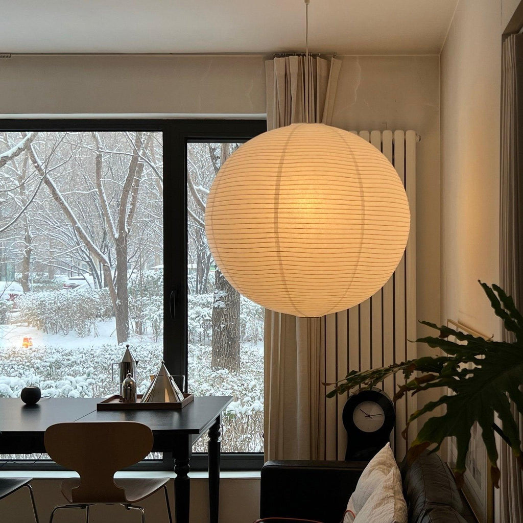 Japanese Mulberry Paper Pendant Lamp — Handmade Washi Lampshade Globe Ambient Lighting - Lamylie