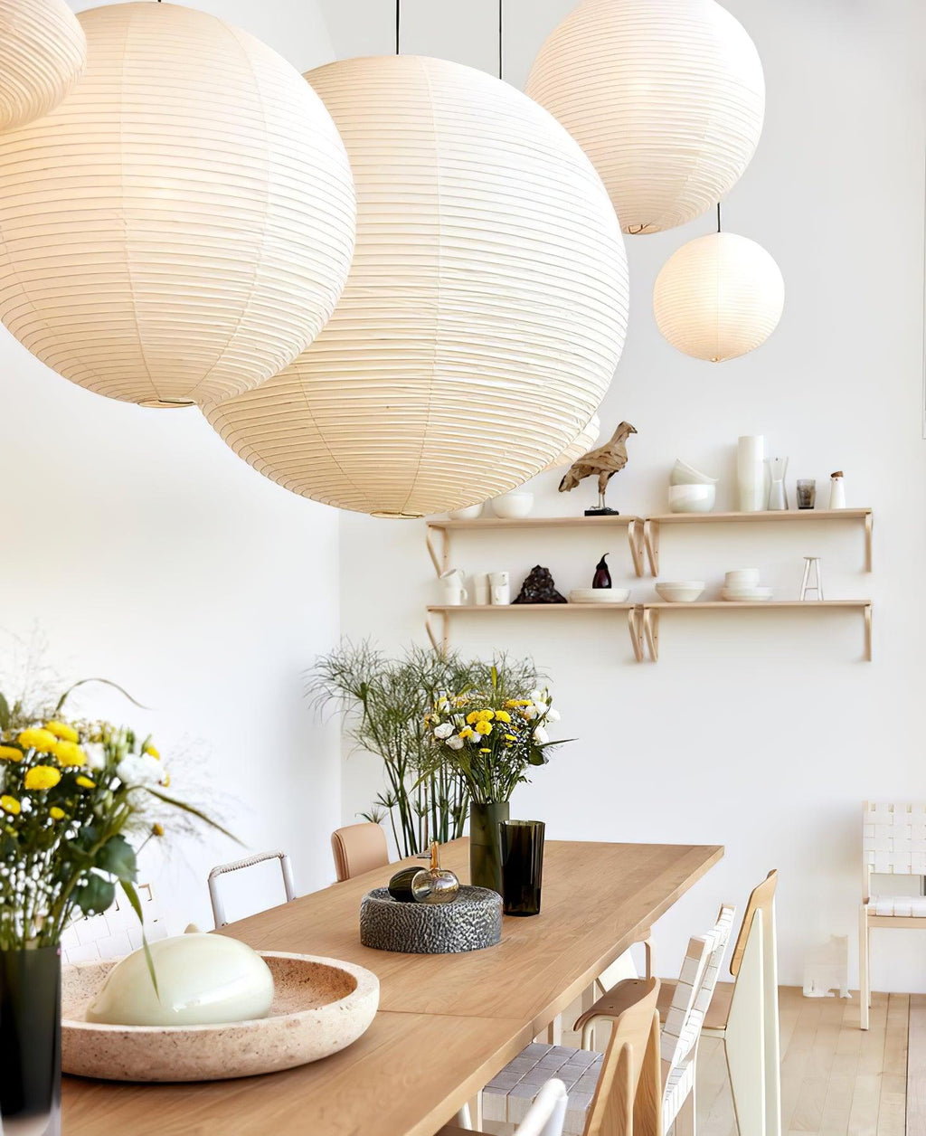 Japanese Mulberry Paper Pendant Lamp — Handmade Washi Lampshade Globe Ambient Lighting - Lamylie