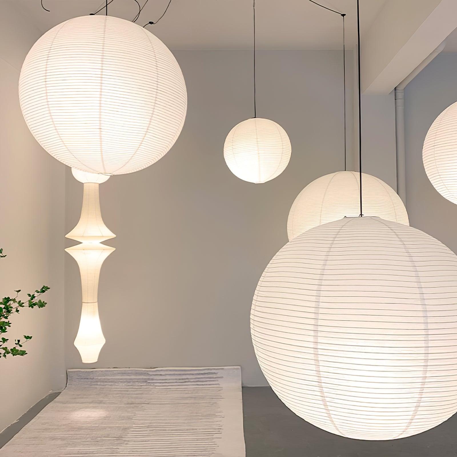 Japanese Mulberry Paper Pendant Lamp — Handmade Washi Lampshade Globe Ambient Lighting - Lamylie