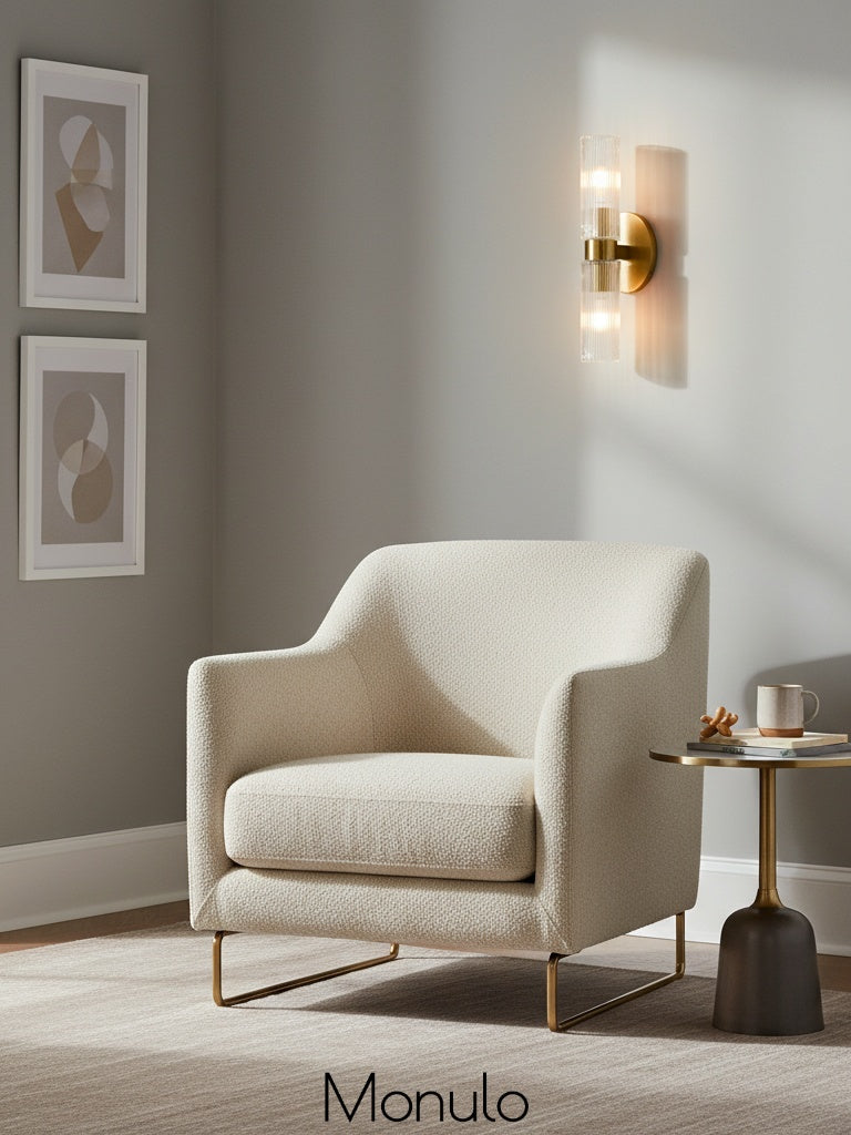 Wall lamp with double ribbed glass tubes | contemporary wall lighting for hall and entrance - Lamylie