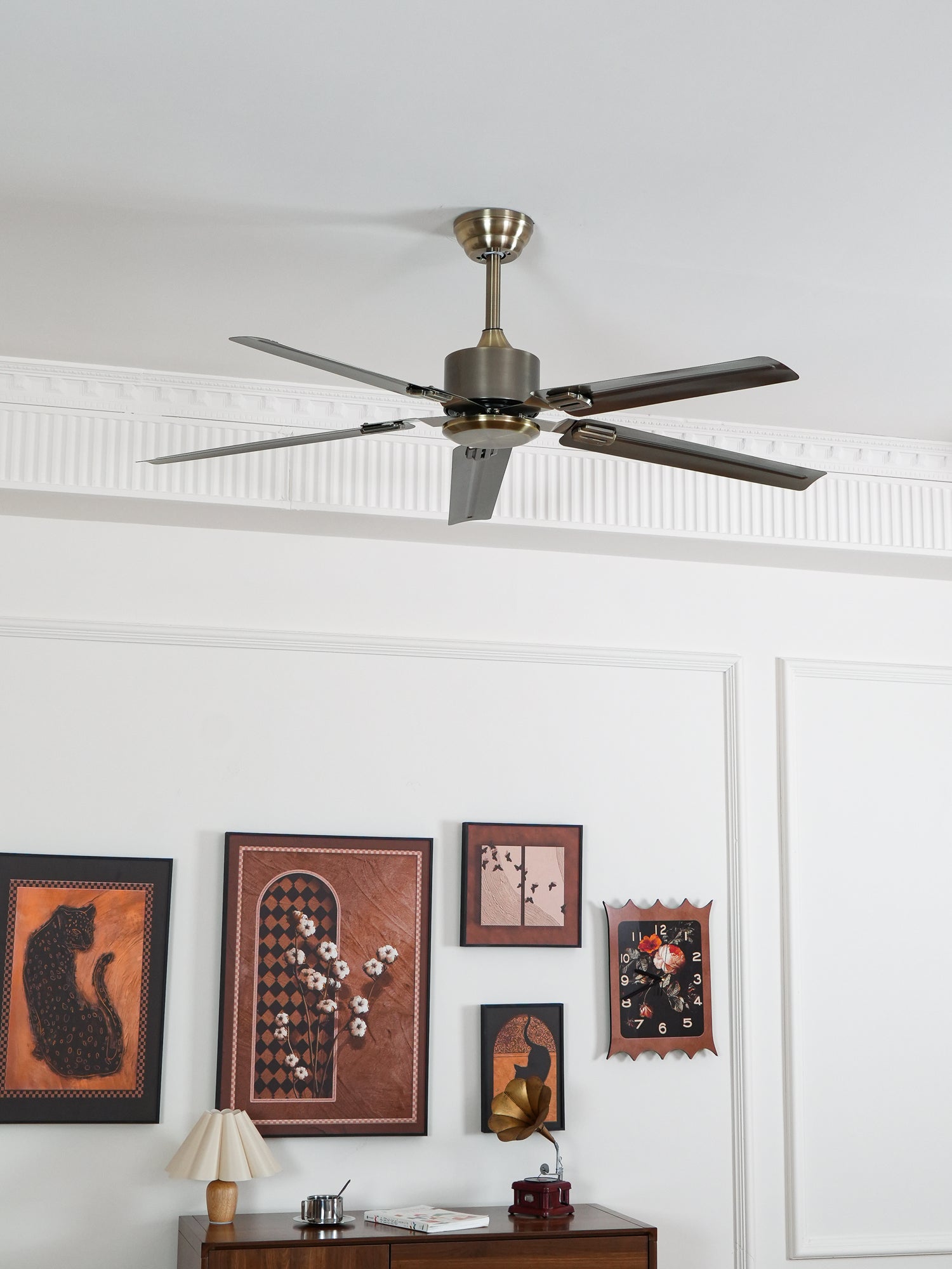 Prémium mennyezeti ventilátor távirányítóval, Ø132cm, 3 sebességfokozat, csendes DC-motorral – Lamylie