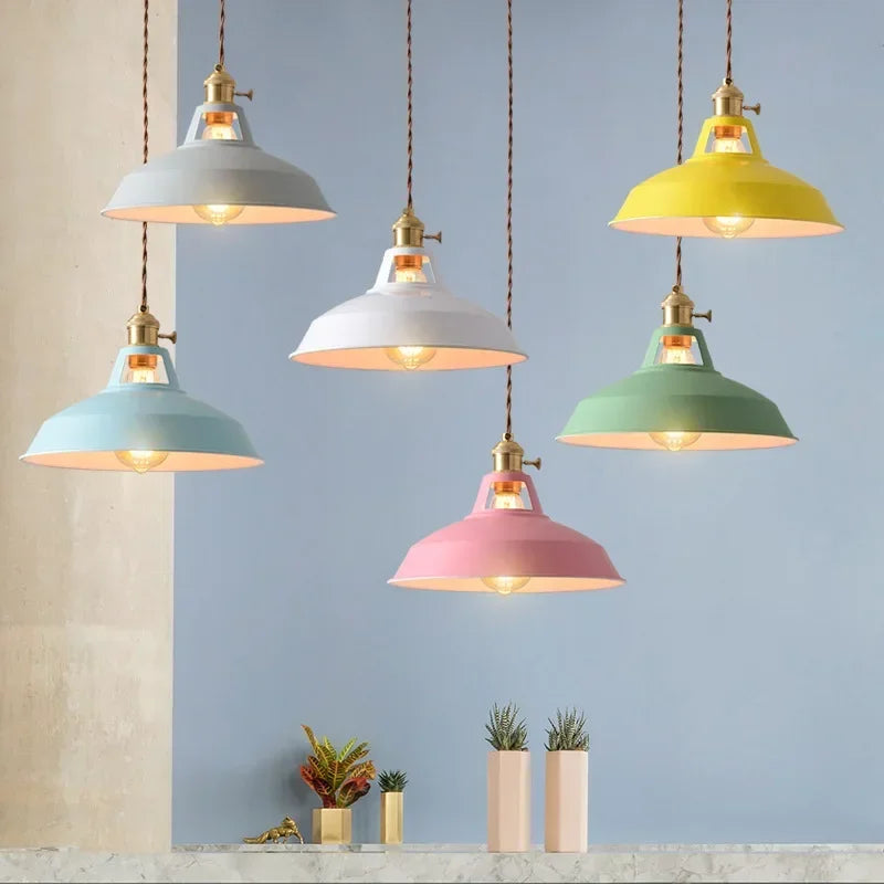 Aluminum Pendant Lamp with E27 Socket in 8 Modern Colors - Lamylie