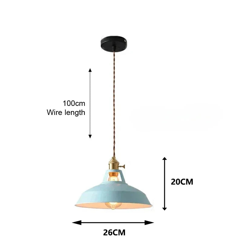 Aluminum Pendant Lamp with E27 Socket in 8 Modern Colors - Lamylie