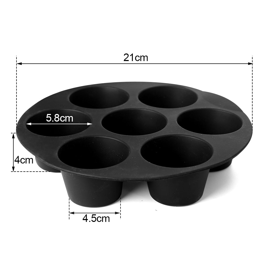 Antihaft-Silikonbackform für Muffins und Desserts – Cupcake-Form für Heißluftfritteusen und Backöfen – Lamylie