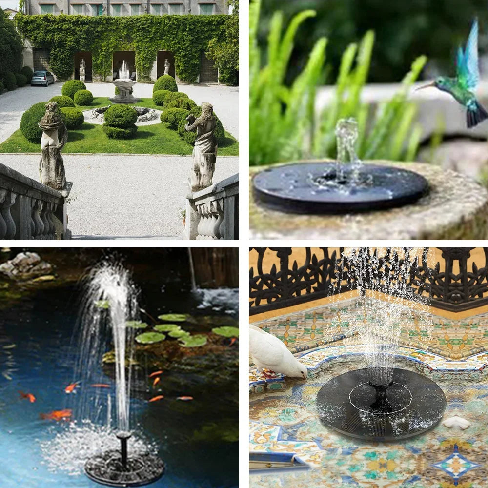 Fontaine de jardin à énergie solaire avec design flottant | Décoration aquatique écologique pour bassin et jardin - Lamylie
