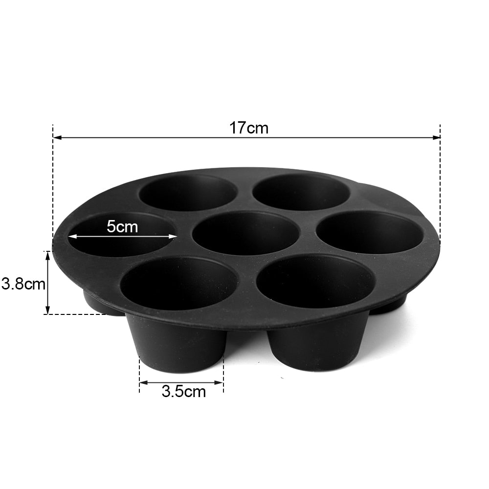 Antihaft-Silikonbackform für Muffins und Desserts – Cupcake-Form für Heißluftfritteusen und Backöfen – Lamylie