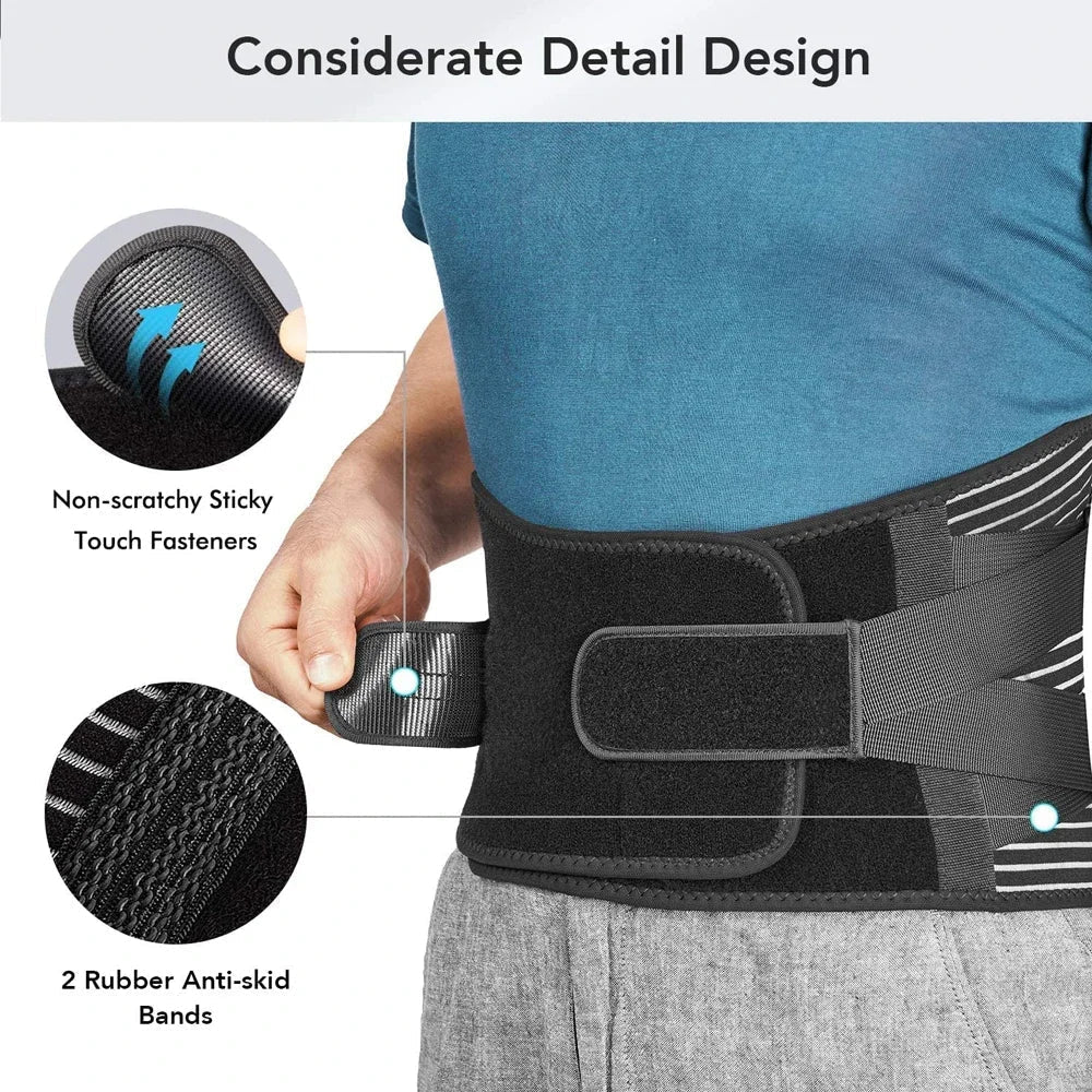 Cinturón ergonómico de soporte lumbar - Faja ajustable para la espalda, comodidad en el trabajo y las actividades diarias - Lamylie