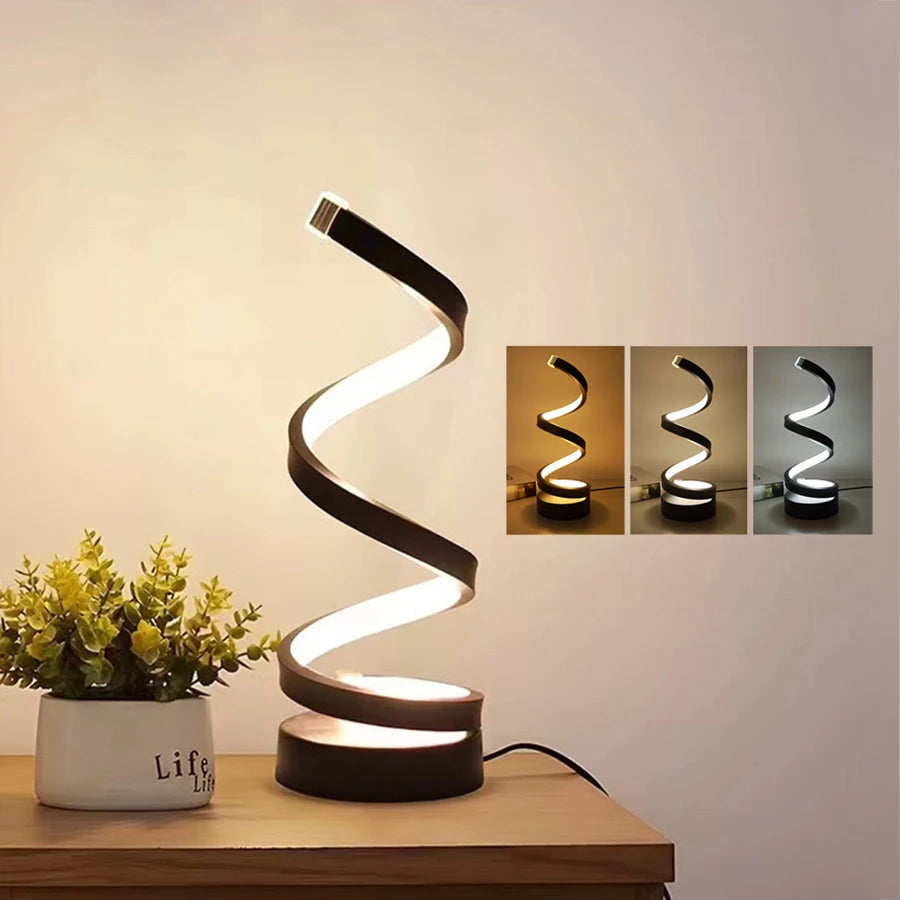 Spiral Table Lamp | Dimmable Modern USB Desk Lamp | Bedside Lamp | Table Lamp - Lamylie