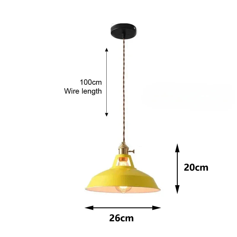 Aluminum Pendant Lamp with E27 Socket in 8 Modern Colors - Lamylie