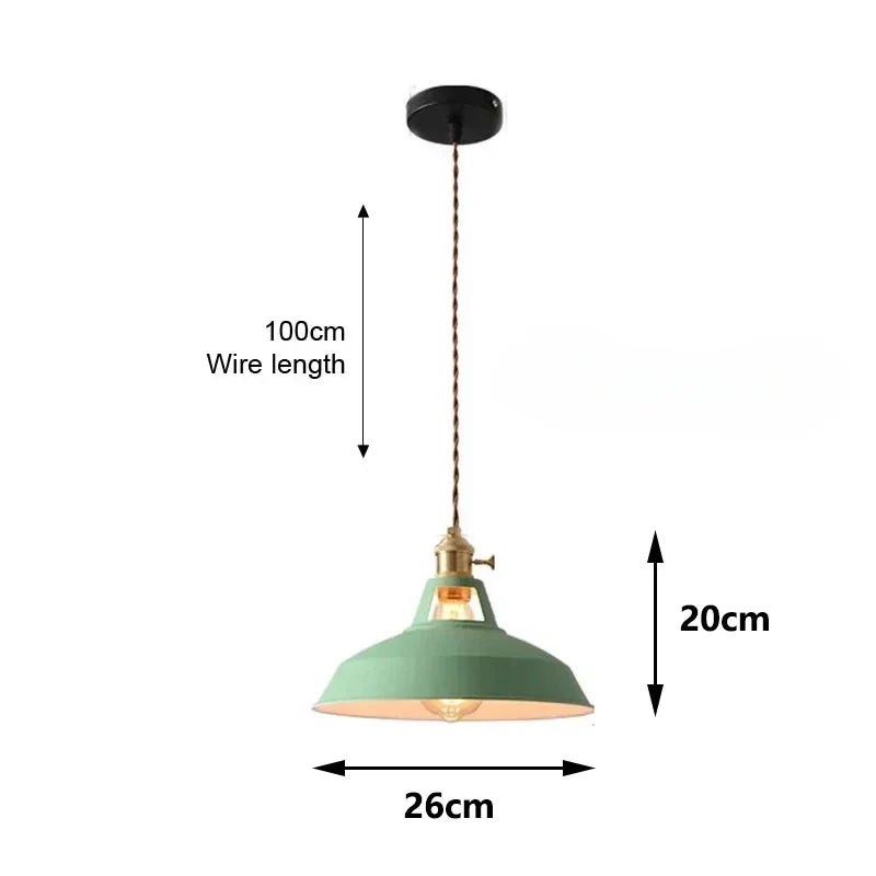 Aluminum Pendant Lamp with E27 Socket in 8 Modern Colors - Lamylie