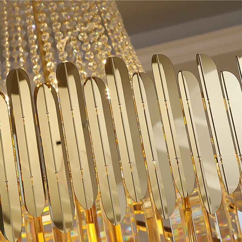 נברשת קריסטל Luminara – עיטורי קריסטל חתוכים, עיצוב עם שבירת אור