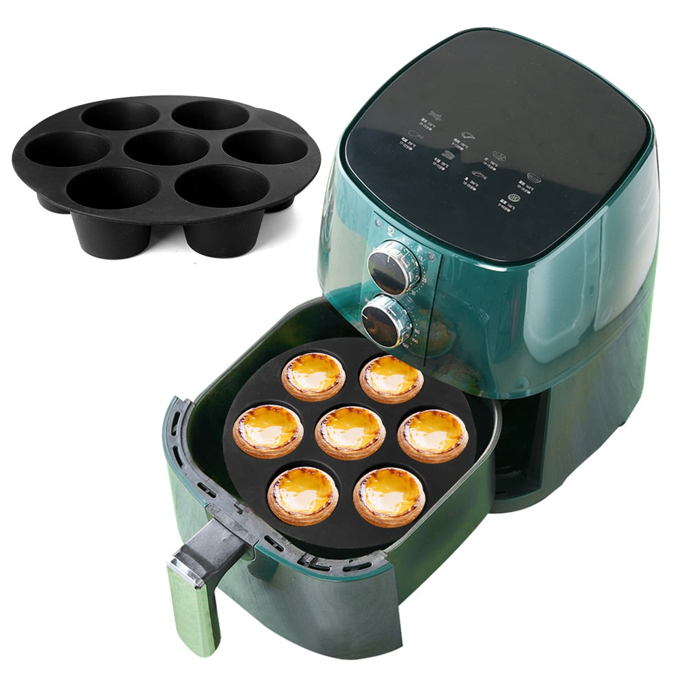 Antihaft-Silikonbackform für Muffins und Desserts – Cupcake-Form für Heißluftfritteusen und Backöfen – Lamylie