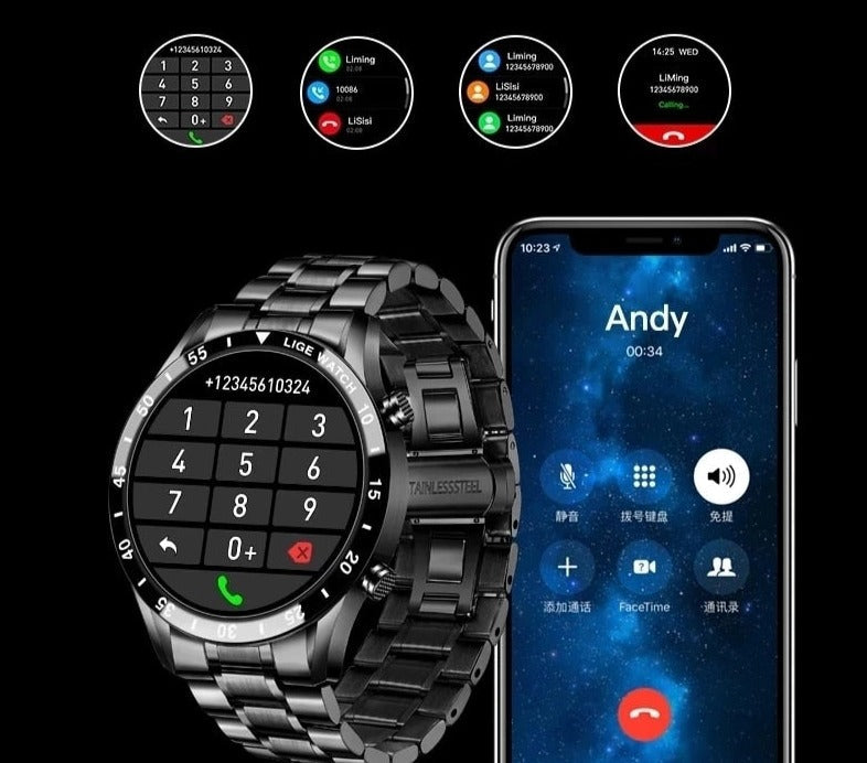 Elegant multifunktionelt smartwatch med stilfuldt design - Lamylie