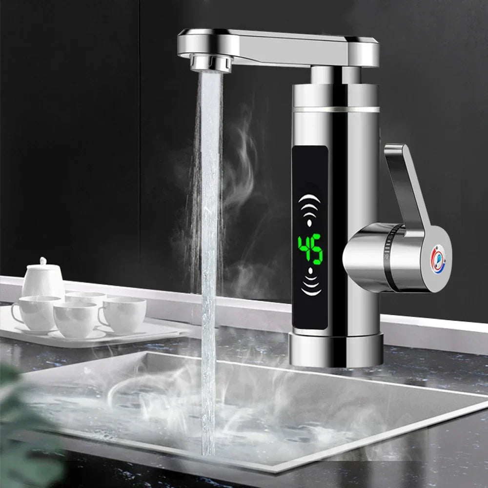 Kuchyňská baterie s okamžitým ohřevem, výkonem 3000W a výtokem otočným o 360 stupňů - Lamylie