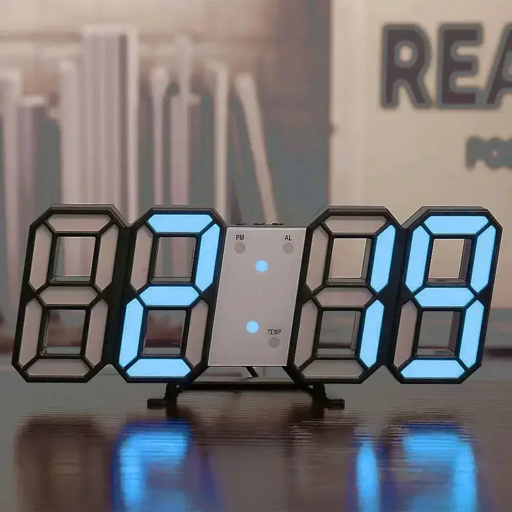 Reloj LED contemporáneo 3D para interiores y espacios de trabajo con estilo - Lamylie