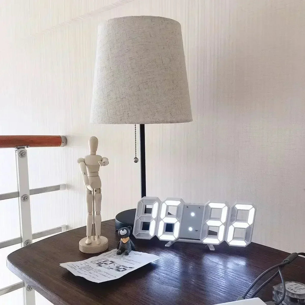 Reloj LED contemporáneo 3D para interiores y espacios de trabajo con estilo - Lamylie