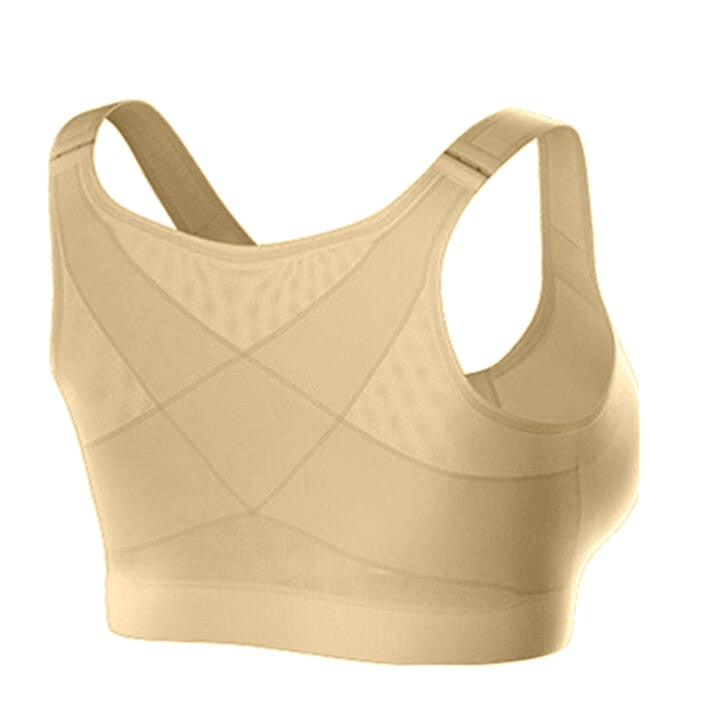Soutien-gorge confort correcteur de posture à fermeture frontale noir beige blanc - Lamylie