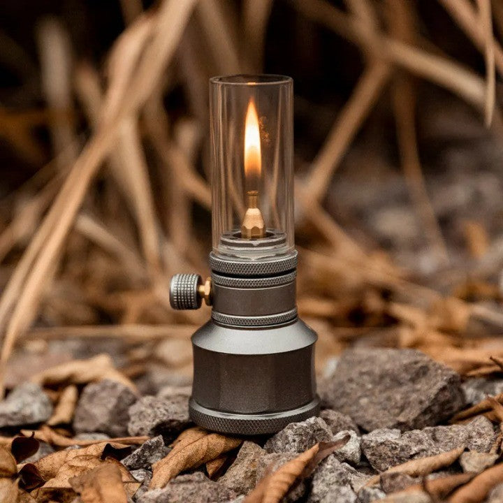 Vintage Butane Camping Lamp with Adjustable Flame | Compact Outdoor Light for Hikers and Adventurers - Lamylie