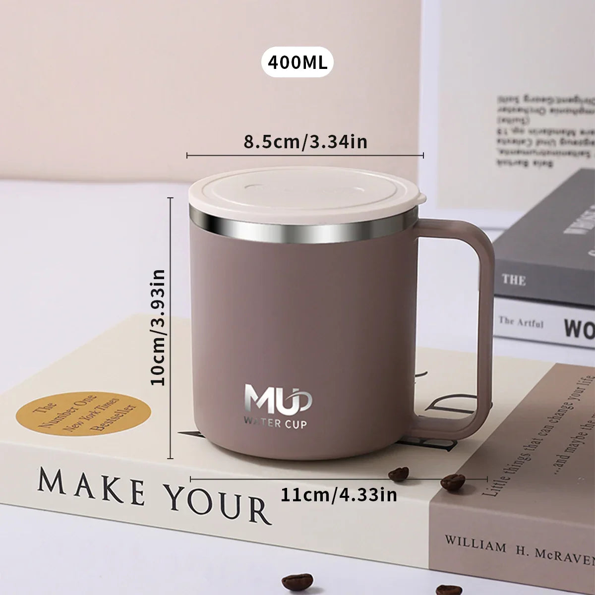 Insulated Stainless Steel Coffee Mug with Lid - Lamylie