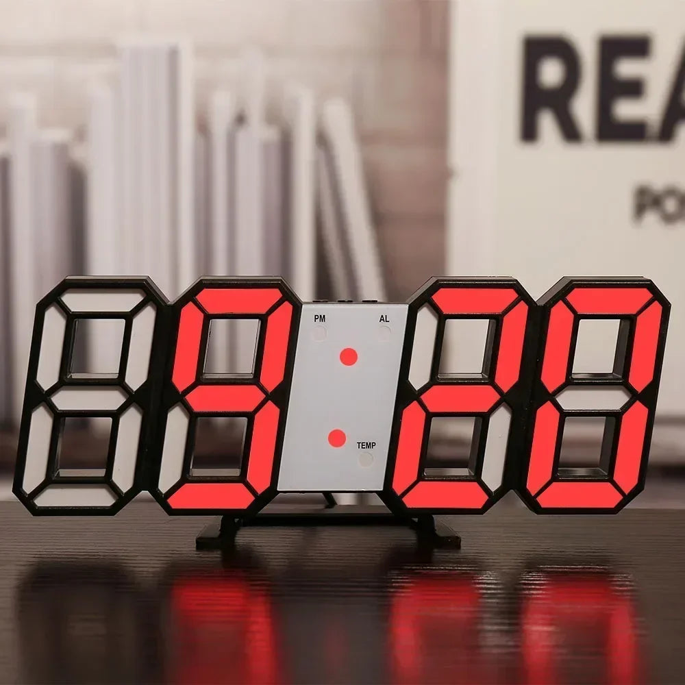 Reloj LED contemporáneo 3D para interiores y espacios de trabajo con estilo - Lamylie