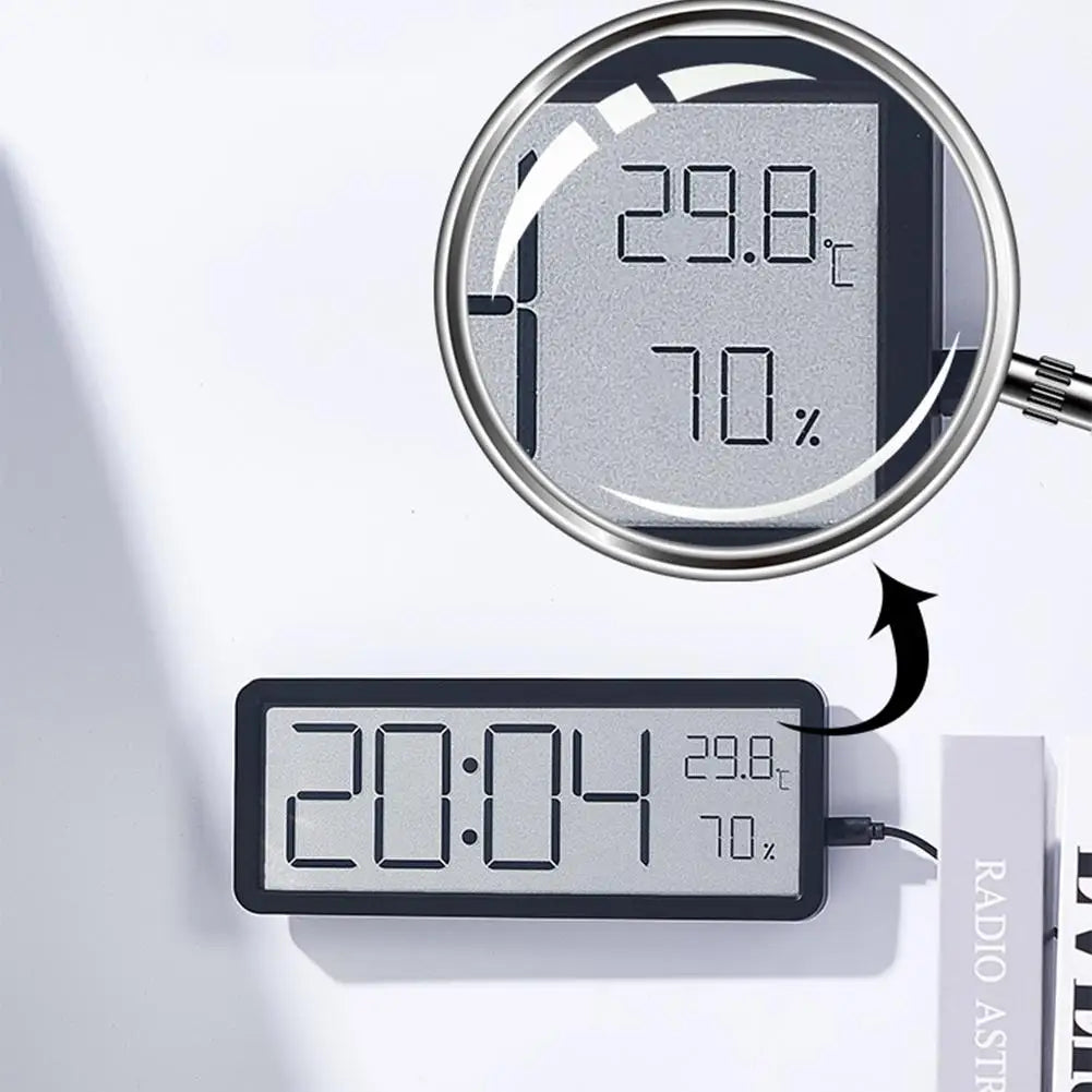 Digital väggklocka som visar temperatur och luftfuktighet - Lamylie