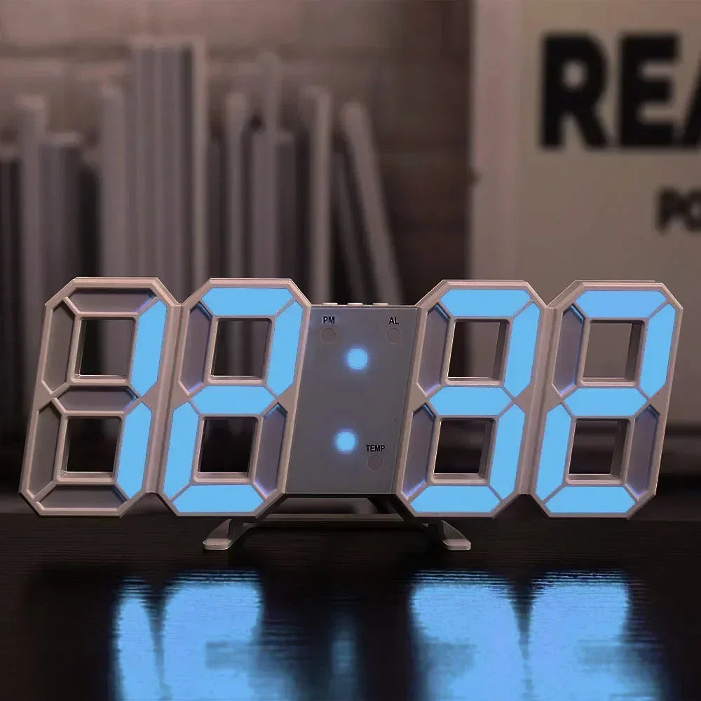 Reloj LED contemporáneo 3D para interiores y espacios de trabajo con estilo - Lamylie