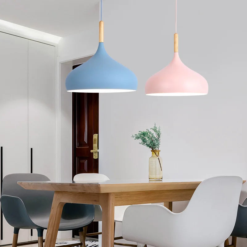 Aluminum Pendant Lamp with E27 Socket in 8 Modern Colors - Lamylie