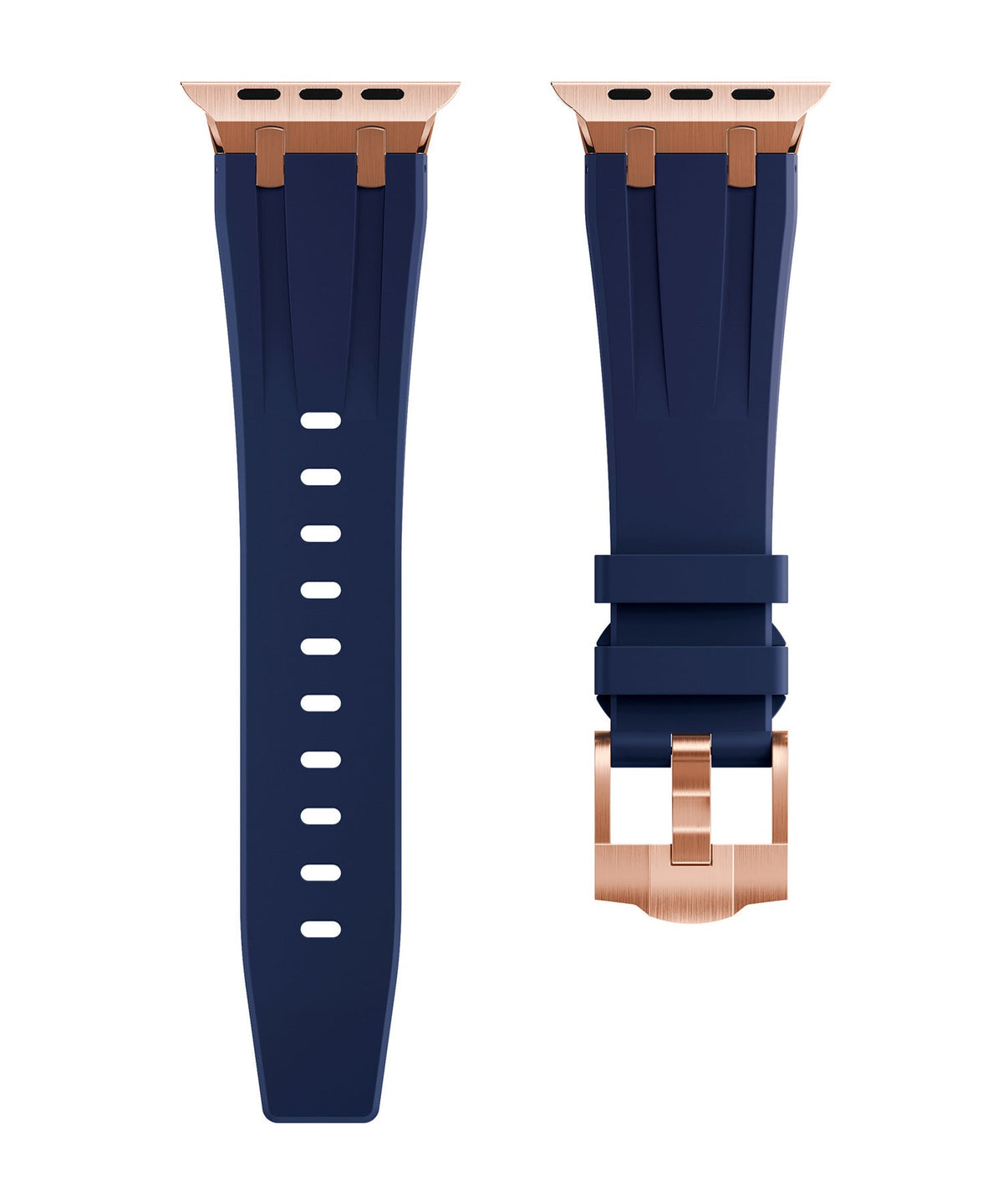 NovaFlex-armband i flytande silikon för Apple Watch Edition — polerad metallände