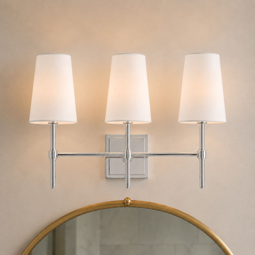 Wandleuchte mit Leinen-Schirm - Retro Metallwandleuchte für Schlafzimmer und Flur - Lamylie