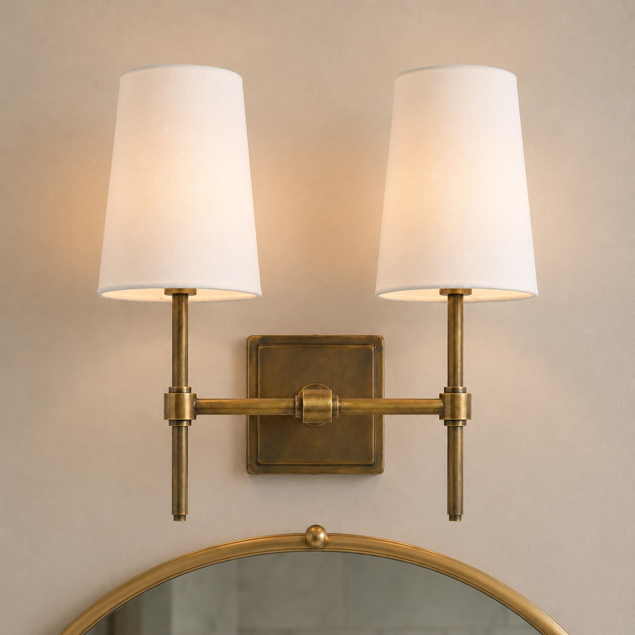 Wall Lamp with Linen Shade - Retro Metal Wall Lighting for Bedroom and Hall - Lamylie
