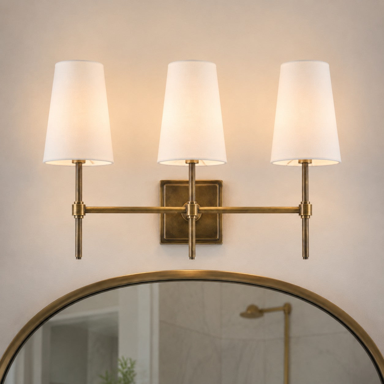 Wall Lamp with Linen Shade - Retro Metal Wall Lighting for Bedroom and Hall - Lamylie