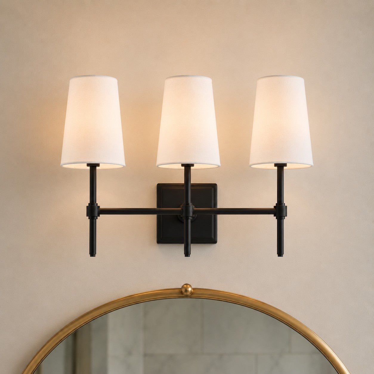 Wall Lamp with Linen Shade - Retro Metal Wall Lighting for Bedroom and Hall - Lamylie