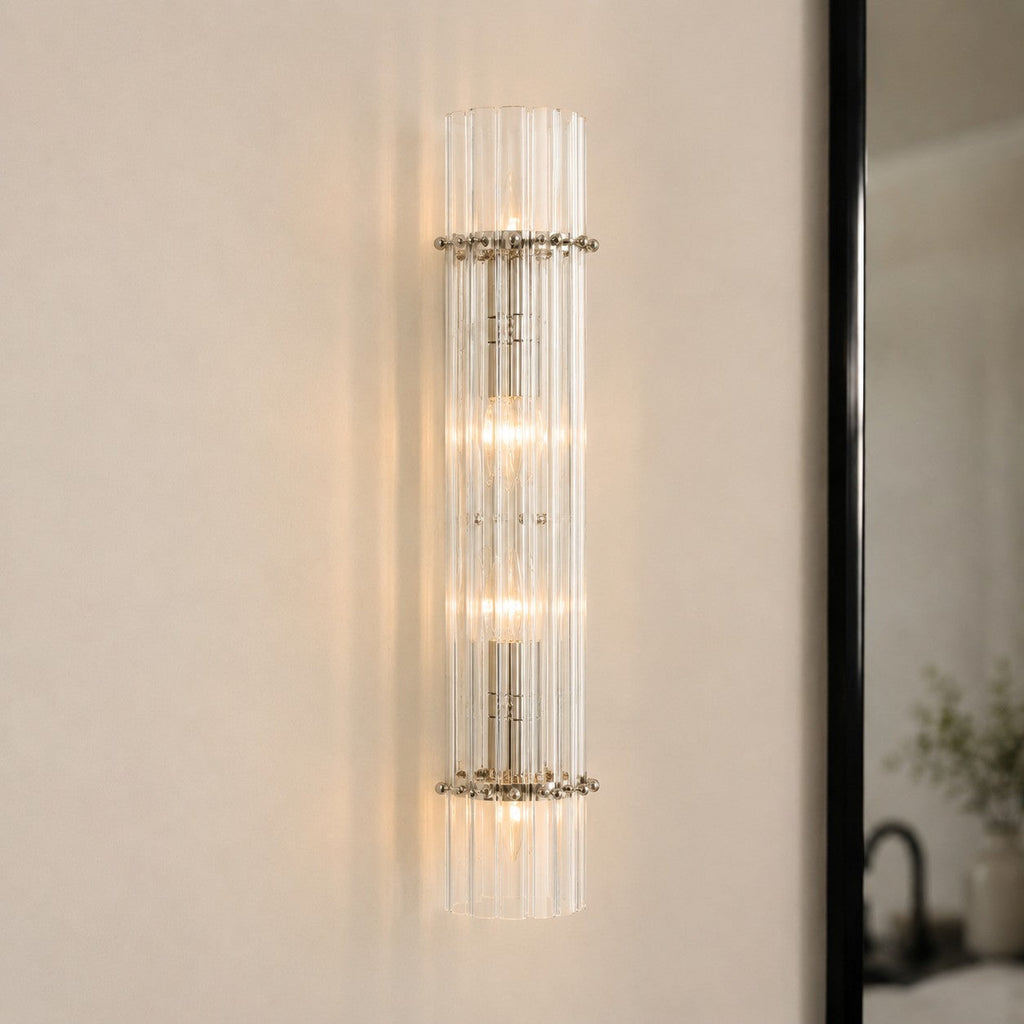 Crystal Wall Lamp with Double Light Beam - Elegant Outdoor Light Strip for Bedroom - Interior Lighting with Shiny Crystals - Lamylie