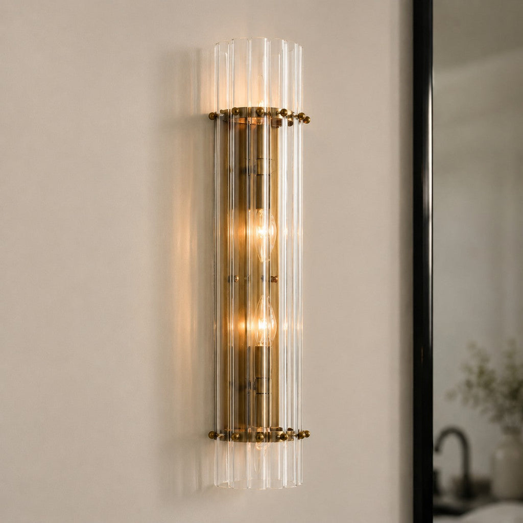 Crystal Wall Lamp with Double Light Beam - Elegant Outdoor Light Strip for Bedroom - Interior Lighting with Shiny Crystals - Lamylie
