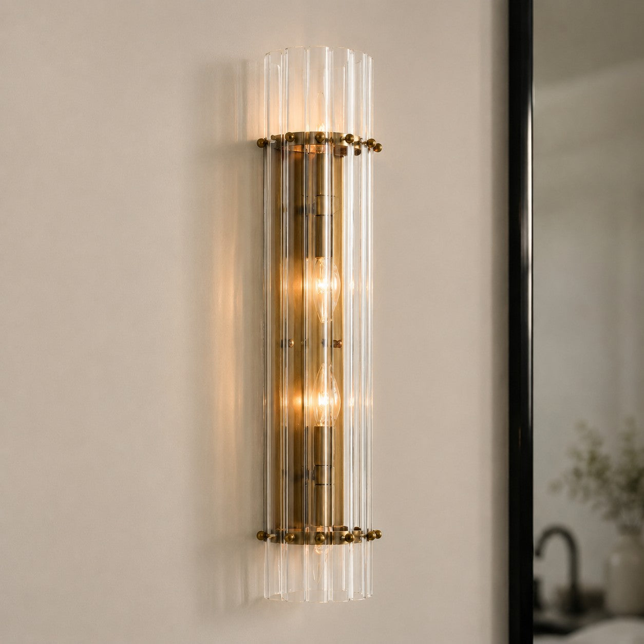 Crystal Wall Lamp with Double Light Beam - Elegant Outdoor Light Strip for Bedroom - Interior Lighting with Shiny Crystals - Lamylie