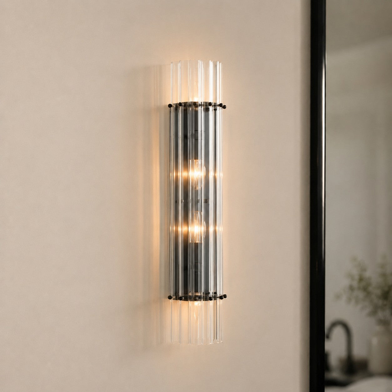 Crystal Wall Lamp with Double Light Beam - Elegant Outdoor Light Strip for Bedroom - Interior Lighting with Shiny Crystals - Lamylie