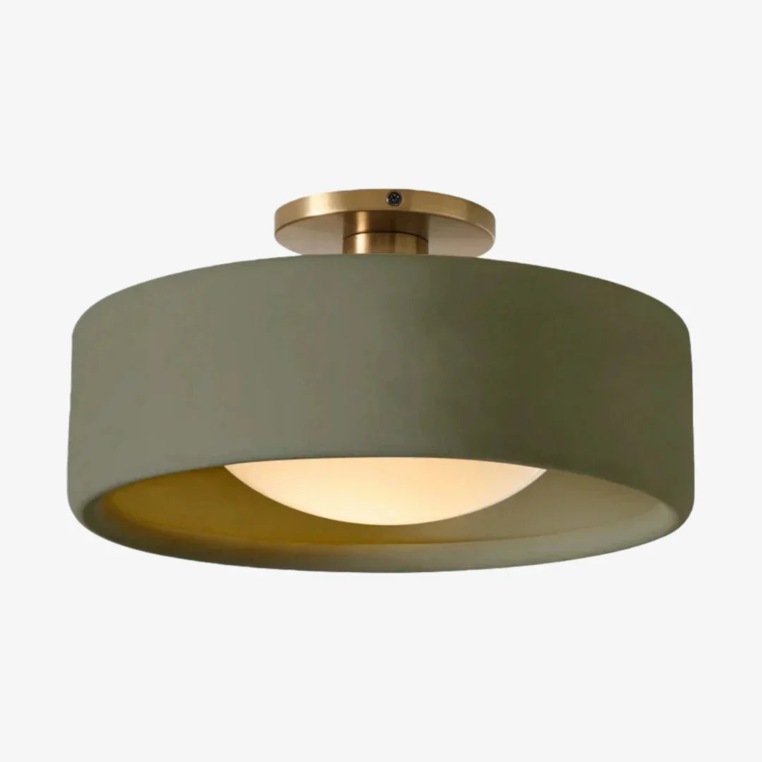Porcelain Ceiling Lamp with Sleek Mounting | Modern Low Profile Lamp Ceramic Surface Lighting - Lamylie