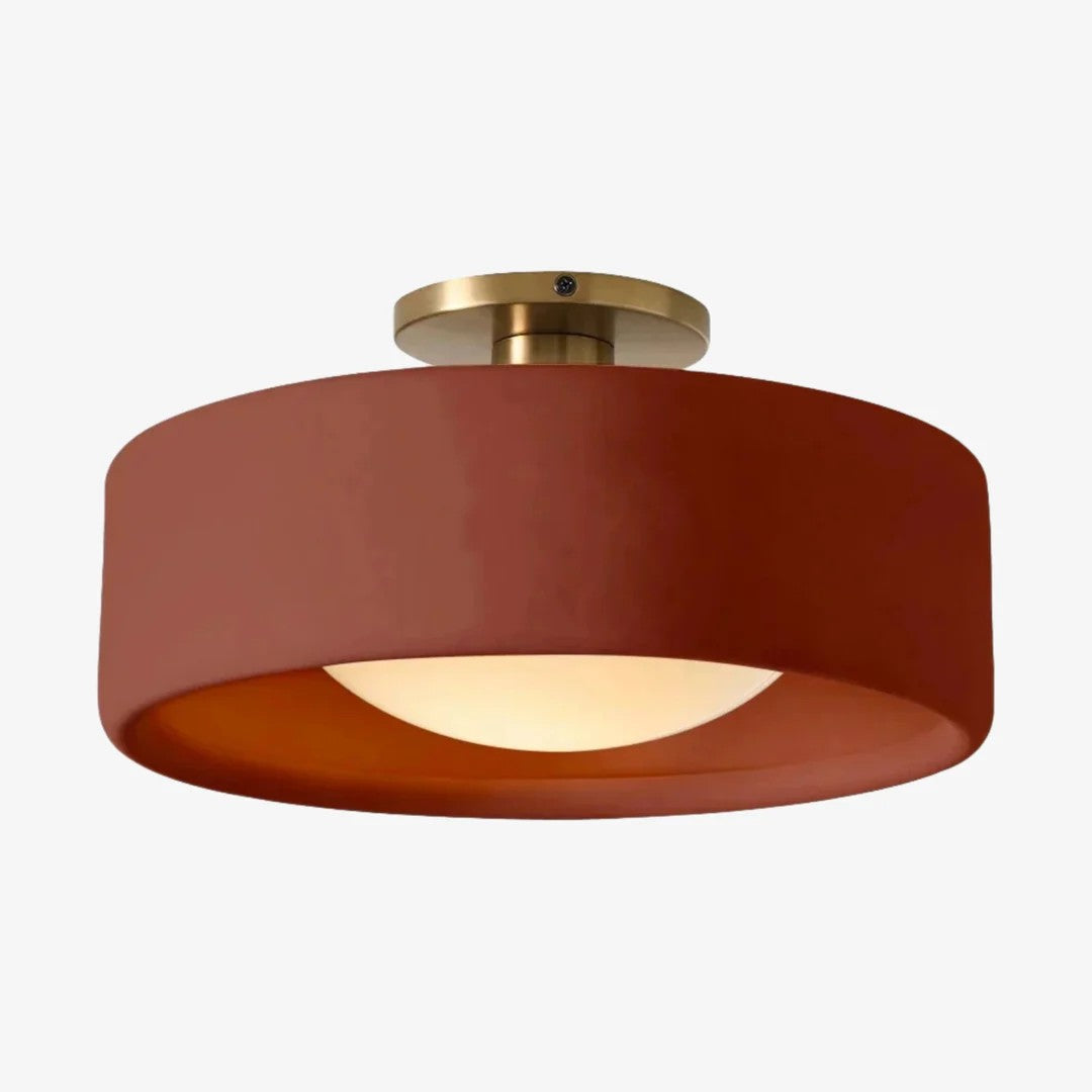 Porcelain Ceiling Lamp with Sleek Mounting | Modern Low Profile Lamp Ceramic Surface Lighting - Lamylie