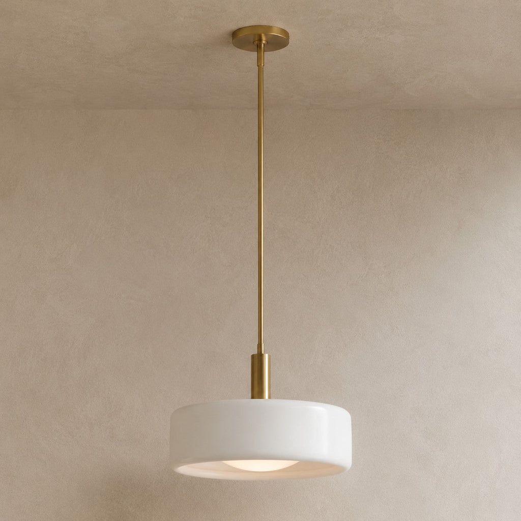 Porcelain Pendant Lamp Minimalist Design White Green Black Orange Yellow Dining Room Kitchen - Lamylie
