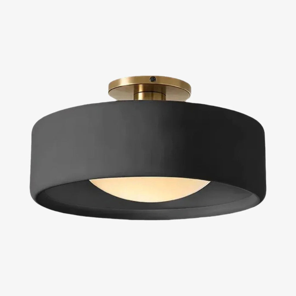 Porcelain Ceiling Lamp with Sleek Mounting | Modern Low Profile Lamp Ceramic Surface Lighting - Lamylie