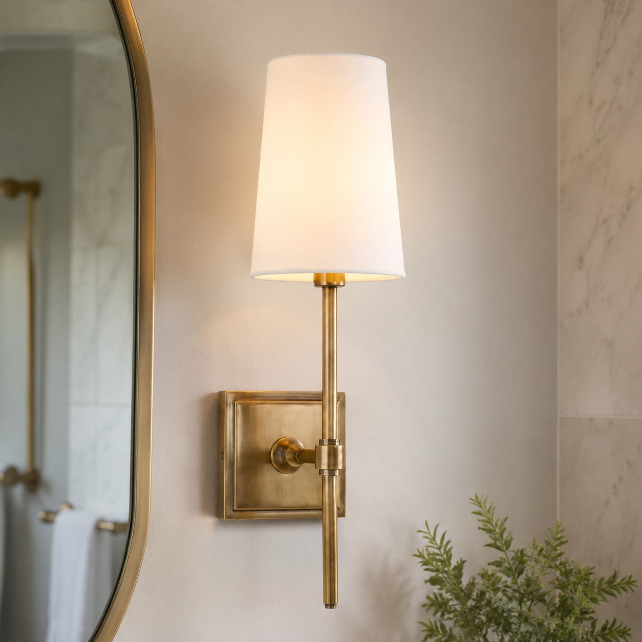 Wall Lamp with Linen Shade - Retro Metal Wall Lighting for Bedroom and Hall - Lamylie