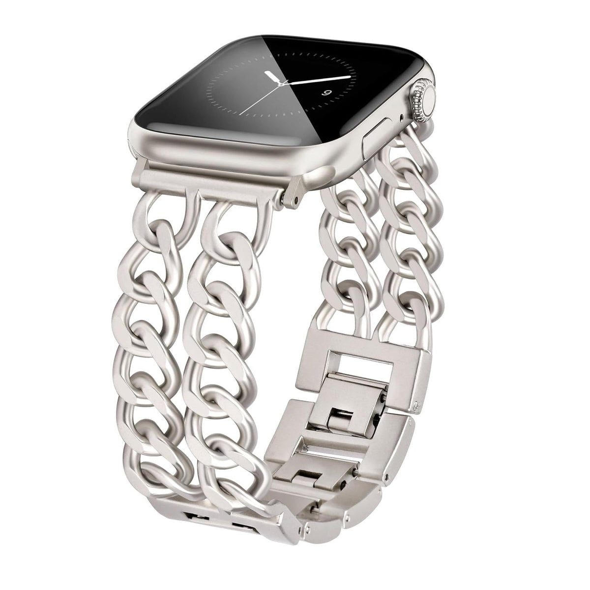 Apple Watch プレミアムステンレススチール 2列リンクバンド — 耐久性ストラップ