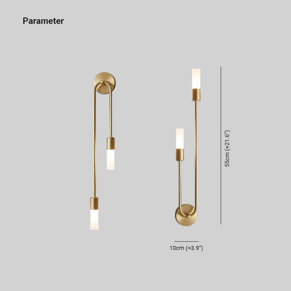 Gouden wandlamp met 2 lichtpunten | Moderne ledverlichting voor woonkamer en slaapkamer - Lamylie