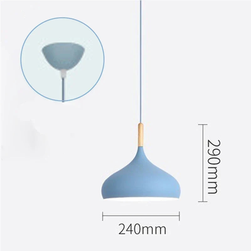 Aluminum Pendant Lamp with E27 Socket in 8 Modern Colors - Lamylie