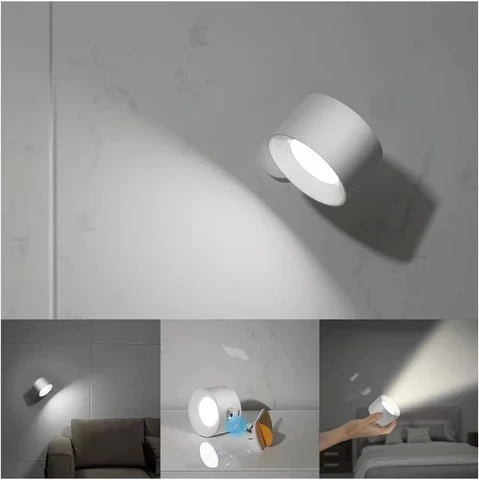 Wireless Rechargeable & Dimmable Wall Lamp with 360° Rotation | Compact Touch-Control Night Light - Lamylie